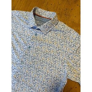 Robert Graham Men's M performance short sleeve button up All Over Print Surf